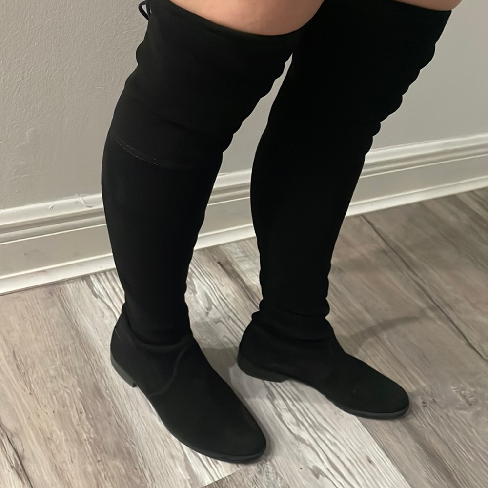 Stuart Weitzman Over the Knee Suede Boots Black Size 6
